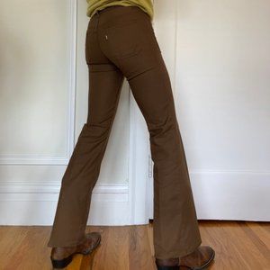 Levi's Sta-Prest Nuvo Flares - 70s Vintage Brown Gold Tab Bootcut Slacks 28 x 33